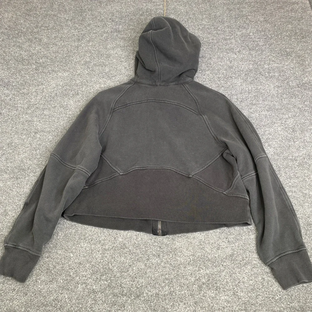 Lululemon Scuba Full Zip Hoodie Black Cropped Fleece Sweatshirt Womens XS/S
